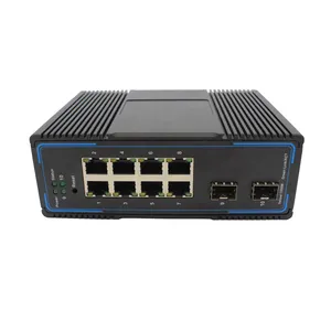 New Industrial Gigabit Ethernet Network POE Switch with 2 Optical 8 Electrical SFP Managed Type for Data Transmission