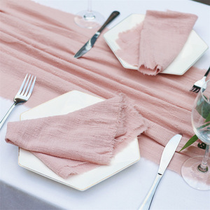 42x42cm serbet kain buatan tangan katun 100% taplak meja makan malam Rustic Linen serbet meja untuk pesta pernikahan Baby Shower - Product Image 3