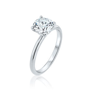Bague en or blanc massif 14k 18k avec diamant naturel certifié Gia Igi, bague de fiançailles, bijoux fins, bagues en or pour femmes - Product Image 2