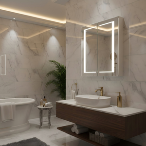 <span class=keywords><strong>Armoire</strong></span> <span class=keywords><strong>de</strong></span> salle <span class=keywords><strong>de</strong></span> bain <span class=keywords><strong>avec</strong></span> miroir LED <span class=keywords><strong>et</strong></span> interrupteur tactile, grande capacité <span class=keywords><strong>de</strong></span> rangement - Product Image 5