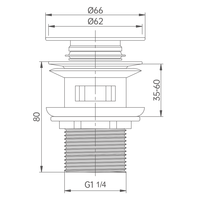 Vanne de vidange pop-up G1-1/4 en laiton au design moderne avec bouchon anti-cheveux pour lavabo de salle de bain