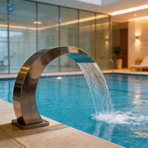 Fontaines et cascades de <span class=keywords><strong>piscine</strong></span> en acier inoxydable SS304/316 sur mesure, épaisseur 2 mm, pour installation <span class=keywords><strong>hors</strong></span> <span class=keywords><strong>sol</strong></span> - Product Image 3