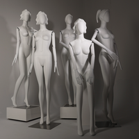 Mannequin Luxe en Fibre de Verre pour Présentation de Vêtements, Forme Robe de Femme en Velours, Mannequin Corporel Entier