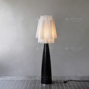 Lampadaire LED à économie d'énergie avec interrupteur, abat-jour en tissu, style design, pour usage domestique - Product Image 1