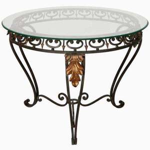 Table Basse d'Extérieur Moderne en Verre et Fer, Pliante, en Métal, pour Entrée d'Hôtel, Salle de Sport, Balcon, Cour et Espaces de Réception - Product Image 1