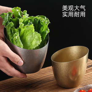 Stainless Steel Slanted Bowl For Restaurant Salad <b>Vegetable</b> Serving Party Use - Product Image 4