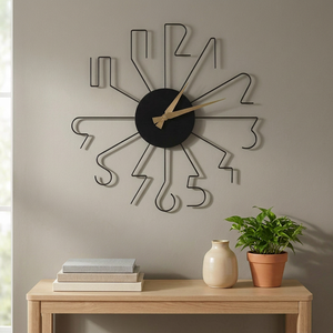 Minimalist Metal <b>Wall</b> <b>Clock</b> Abstract Geometric <b>Design</b> Silent Quartz Analog Hanging <b>Clock</b> for Living Room - Product Image 6