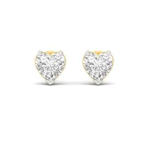 Élégantes boucles d'oreilles solitaires en diamant CVD de laboratoire taille cœur 0,44 ct, éclat majestueux, plaqué or 10 carats, certifiées IGI, bijoux étincelants - Product Image 5