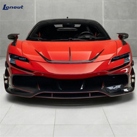 Kit Léger de Conception Nouvelle pour Ferrari SF90 Modifié Style M, Lame de Pare-chocs Avant en Fibre de Carbone Sèche 3K de Haute Qualité, Kit Carrosserie