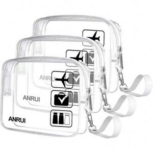 Sac de maquillage transparent en PVC pour voyage promotionnel, sac de toilette imperméable en PVC transparent avec logo personnalisé - Product Image 1