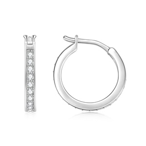 Joyería de Moda al por Mayor, Aros de Cobre Ecológicos Chapados en Oro, Joyería Coreana, Aros de Moissanita VVS GRA de 2.5MM para Uso Diario - Product Image 1