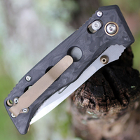 Couteau de camping et de chasse pliable à lame D2, manche en fibre de carbone, couteau tactique de poche pour l'extérieur, qualité DIY, personnalisable OEM