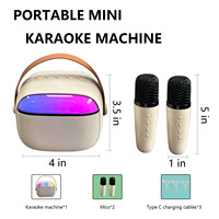 Mini micrófono de Karaoke portátil Audio integrado máquina de Karaoke para cantar en casa altavoz inalámbrico BT para exteriores con micrófono
