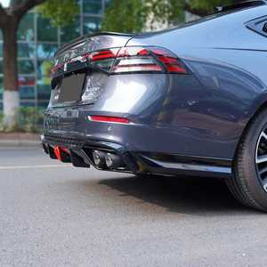 ชุดแต่งรอบคัน Honda Accord <span class=keywords><strong>รุ่น</strong></span>ที่ 11 ปี 2023-2025 สไตล์ DC (วัสดุ PP) - ลิ้นหน้า, สเกิร์ตข้าง, ดิฟฟิวเซอร์หลัง และสปอยเลอร์ - สีดำเงา - Product Image 3