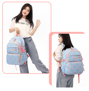 Factory Wholesale Cute Printed Nylon Girls Schoolbag 3pcs Set <b>Waterproof</b> Children's Student <b>Backpack</b> for <b>School</b> and Travel - Product Image 5