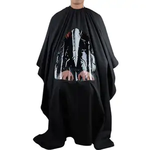 Logo personnalisé imperméable robe coupe de cheveux Salon coiffure coiffeur Cape avec fenêtre