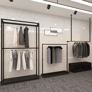 <span class=keywords><strong>2025</strong></span> hiện đại Boutique thương mại cửa hàng quần áo kim loại người đàn ông treo hiển thị đứng cho Mid Island hiển thị thời trang quần áo giá - Product Image 2