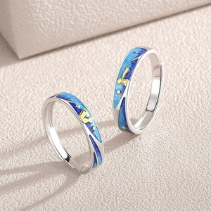 Nuovi Anelli Trendy per Coppie Ispirati al Piccolo <span class=keywords><strong>Principe</strong></span> e alla Volpe, Anelli Apribili per Uomo e Donna, Gioielli per San Valentino - Product Image 3