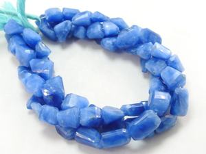 Perles de calcédoine bleue en vrac, brin de 14 pouces, 10-20 mm de long environ, pépites roulées, pour la fabrication de bijoux et bracelets, pierre précieuse en cristal - Product Image 3