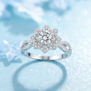 Fabricant de bijoux sur mesure en argent sterling 925 plaqué rhodium, forme de fleur, pour femmes, mariage, fiançailles, demande en mariage, fête, bijoux fins - Product Image 2