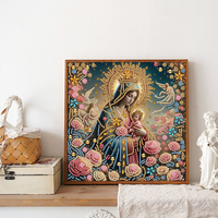Kit de Peinture Diamant 5D Sainte Marie et Enfant Jésus 30x30cm, Forme Spéciale Religieuse, Perles en Cristal, Art Diamant DIY, Décoration Maison, Cadeau