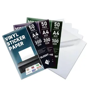 Stiker transparan Fanyi Inkjet A3 Frosted Matte vinil A4 untuk Printer Laser kertas stiker mengkilap