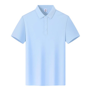 Polo Shirt Quick Dry Short Sleeve Solid Color Polyester <b>Work</b> Wear Daily Use - Product Image 2