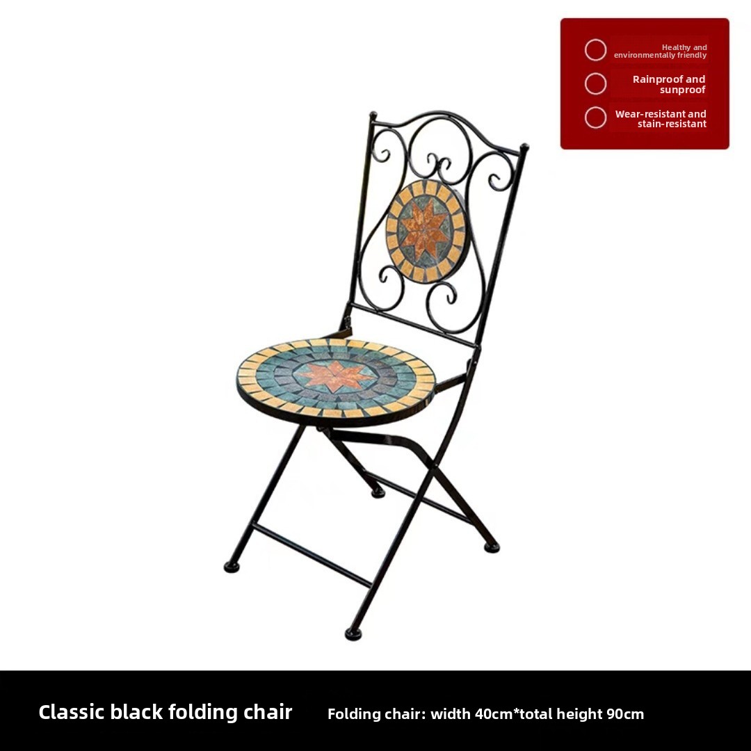 Chaise pliable simple noire