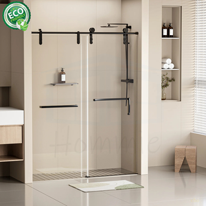 Mampara de Ducha Negra Mate con Vidrio Esmerilado, Marco de Aluminio Premium, Resistente - Product Image 1