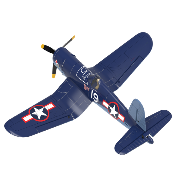 F4U Corsair with Aileron, Foam Airplane Toy Fixed Wing with Gyroscope One Key Aerobatic&Upgraded Canopy