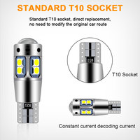 Kaidengzhe Nouvelle Ampoule LED T10 10SMD 3030 Haute Puissance Canbus Sans Erreur Plug-and-Play 500Lm pour Feu de Position/Feu Latéral de Voiture