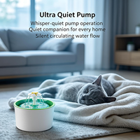 Fontaine à eau automatique portable OEM pour animaux de compagnie, rechargeable, étanche, ultra silencieuse, filtration à 4 niveaux, ABS, pour chats, chiens, oiseaux, solide