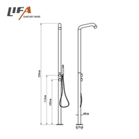 Colonne de douche portable de luxe, panneau de douche extérieur en acier inoxydable pour piscine plage