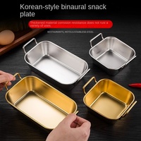Plateau de service classique en acier inoxydable durable, plat carré créatif pour poulet frit, frites, panier à fondue, aliments, collations, dîner