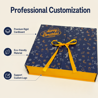 Boîte cadeau de Noël en carton durable de luxe personnalisée, boîte de calendrier de l'avent, boîte à double porte avec ruban et fermeture magnétique