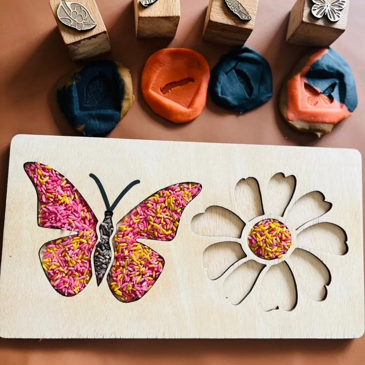 Bandeja sensorial de animales de madera personalizada Montessori para niños, Herramientas para cultivar la capacidad práctica de los niños, juguetes multifunción