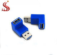 Adaptor konverter USB 3.0 AM ke AF, konverter bentuk L, USB 3.0 a Male ke Female, colokan sudut 90 derajat