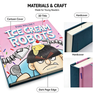 Stampa Personalizzata di Libri Illustrati per Bambini con Copertina Rigida, Libro di Storie con Cartoni Animati di <span class=keywords><strong>Robot</strong></span> Gelatoio per Bambini, Stampa Offset a Colori OEM ODM - Product Image 2