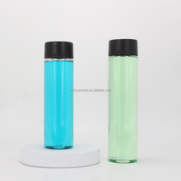 Bouteille d'eau cylindrique en plastique PET avec bouchon à vis et impression sérigraphique 400 ml – Contenant durable pour boissons et jus