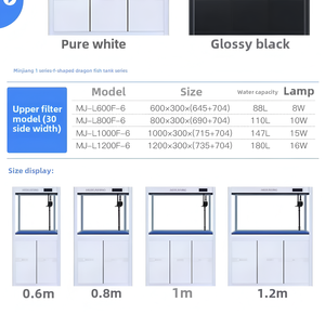 <span class=keywords><strong>Aquarium</strong></span> en verre haut de gamme avec meuble de rangement, <span class=keywords><strong>éclairage</strong></span> LED et système de cascade silencieux pour salon - Product Image 6