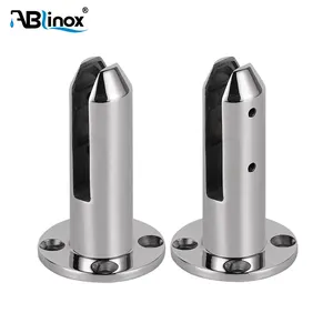 Stainless Steel Round Glass Faucet Pool Fence Clip Stair Railing Balcony Glass Floor Clip