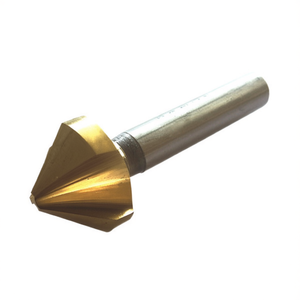 Foret conique à 90 degrés HSS avec revêtement TiN, tige cylindrique, 3 cannelures, DIN 335 C, pour perçage de métaux - Product Image 2