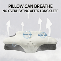 Bantal Leher Ergonomis OEM Model Kupu-kupu, Busa Memori Kontur untuk Tidur Menyamping dan Telentang, Grosir Kustom