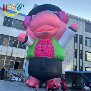 Пользовательская модель ресторана животных МО Денг розовый огромный мультфильм Бегемот надувной талисман - Product Image 4