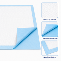Tapis absorbants bleus OEM pour chiens, surface non tissée douce, support imperméable en PE pour chiots et chiens âgés