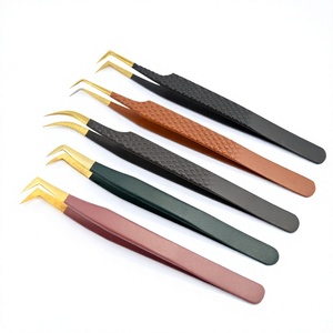 แหนบต่อขนตาขนาด45นิ้วแหนบต่อขนตาแบบปลาย90องศาสำหรับการแยกขนตา - Product Image 1