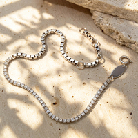 Nouvelle Tendance Chaude : Bracelet Chaîne Tennis de Haute Qualité en Argent Sterling 925 pour Femme et Fille – Cadeau Idéal, Bijoux Fins Personnalisables