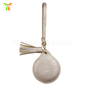 Tassel keychain makeup <b>mirror</b> case, portable makeup touch-up lipstick leather <b>mirror</b>, <b>small</b> <b>round</b> <b>mirror</b> gift. - Product Image 2