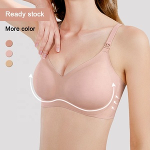 Ön açık dikişsiz emzirme hemşirelik sutyen ile ped kadın uyku emzirme süveteri hemşirelik sütyen - Product Image 1