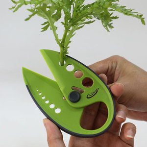 เครื่องปอกและตัดสมุนไพร10รูเครื่องมือปอกใบไม้ในครัวปรับได้และล็อคได้กรรไกรใบมีด - Product Image 2